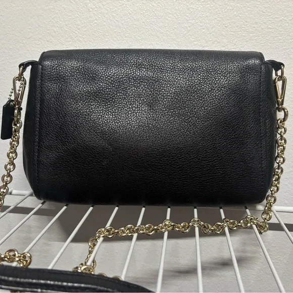 Coach Black and Gold Crossbody Bag with Chain Strap - Picture 2 of 7